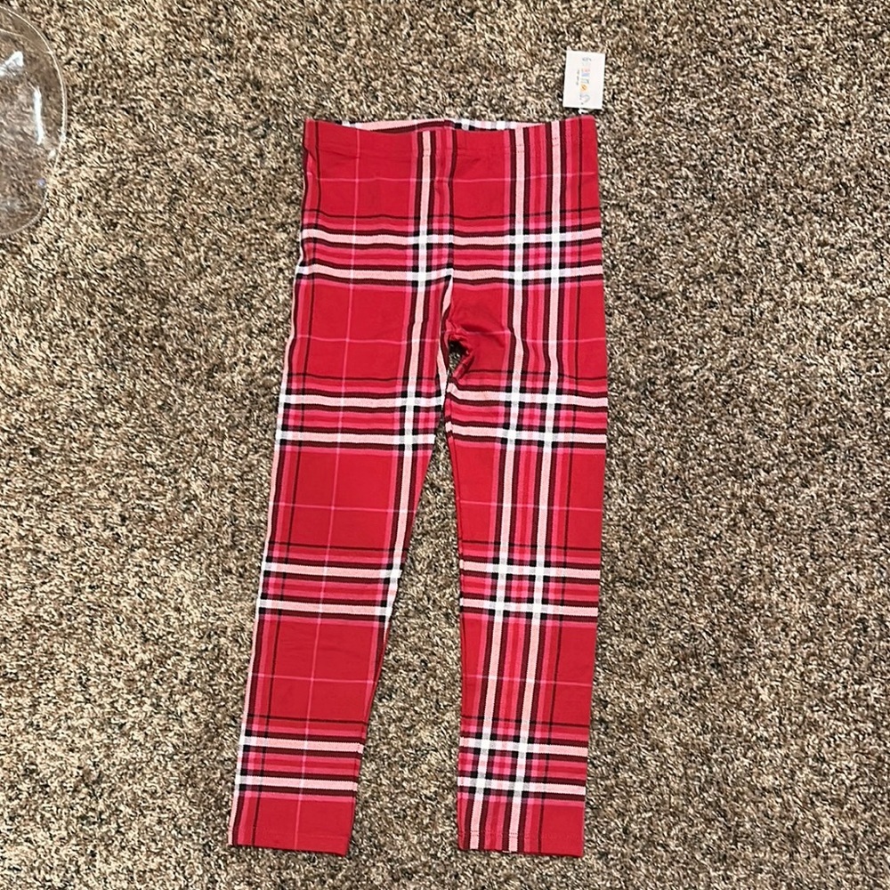 Red Plaid Kids Leggings